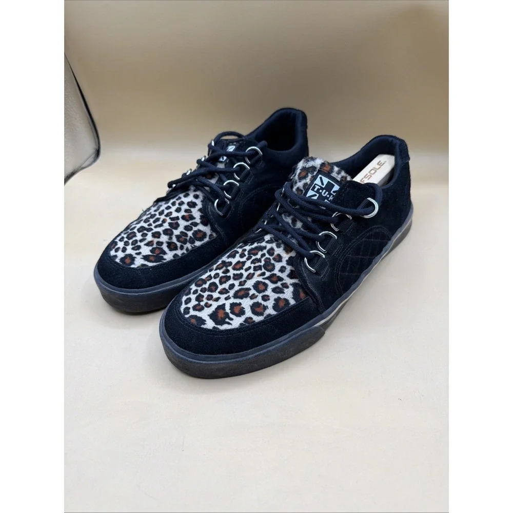 T.U.K. - Creeper Black Leopard/Canvas Upper - Girl Shoes Size 10M